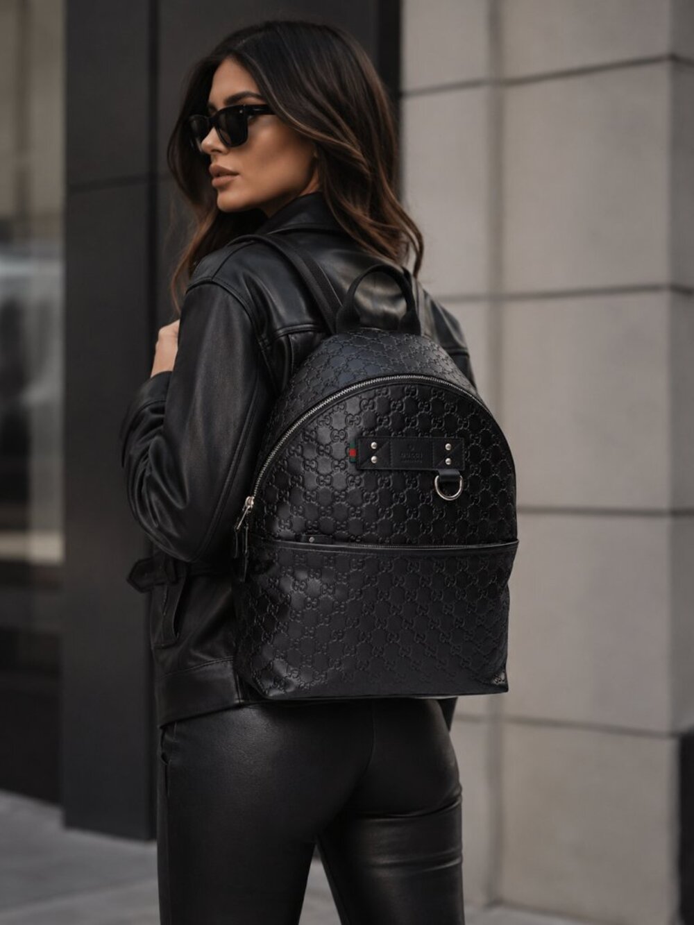 Gucci Guccissima Leather Backpack Black
